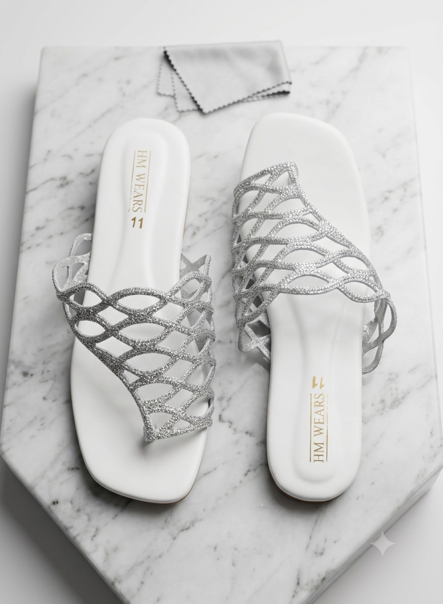 WHITE FANCY WOMEN CHAPPAL  HM-101