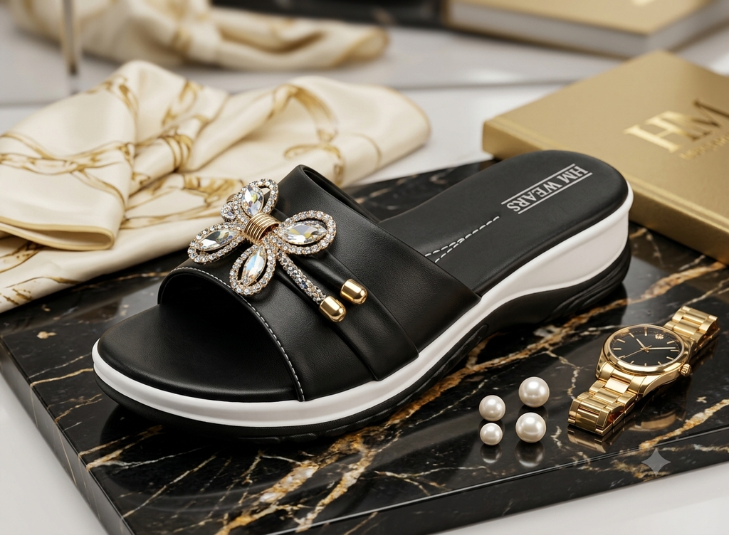 BLACK FORMAL SLIPPER FOR WOMEN HM-104