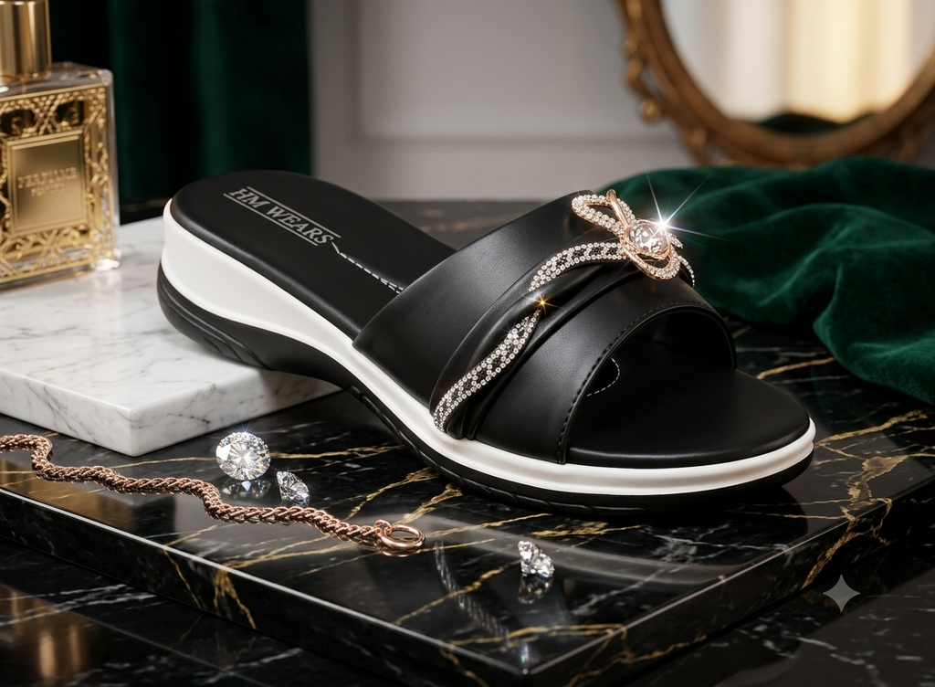 BLACK FORMAL SLIPPER FOR WOMEN HM-104