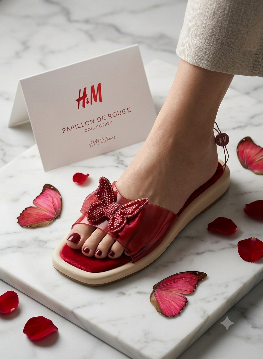 RED CASUAL WOMEN SLIPPERS   HM-106