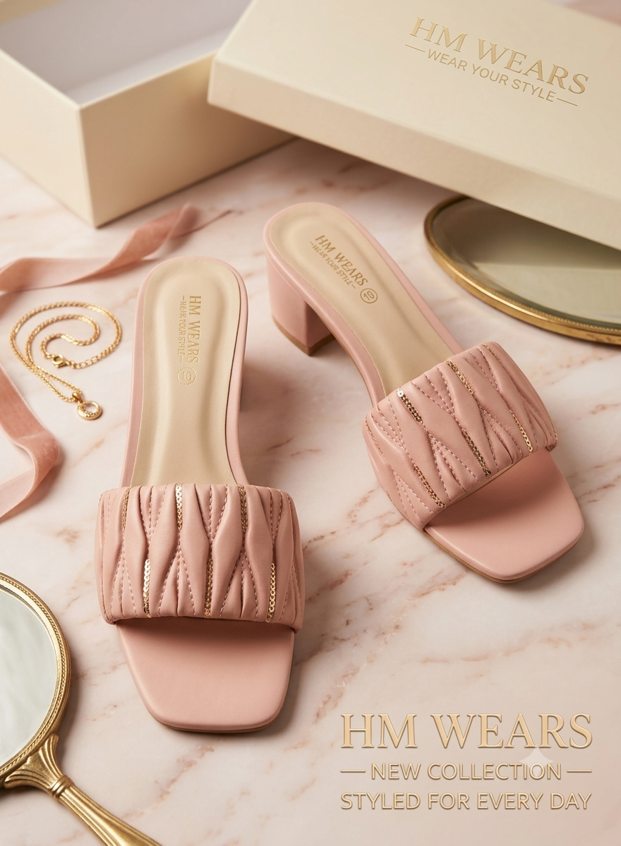 PINK FORMAL SLIPPERS FOR LADIES HM-111