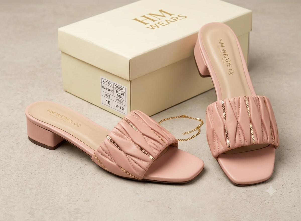 PINK FORMAL SLIPPERS FOR LADIES HM-111