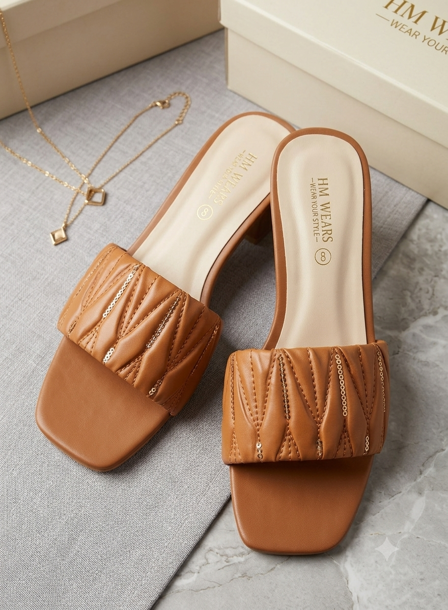 MUSTARD FORMAL SLIPPERS FOR LADIES HM -112