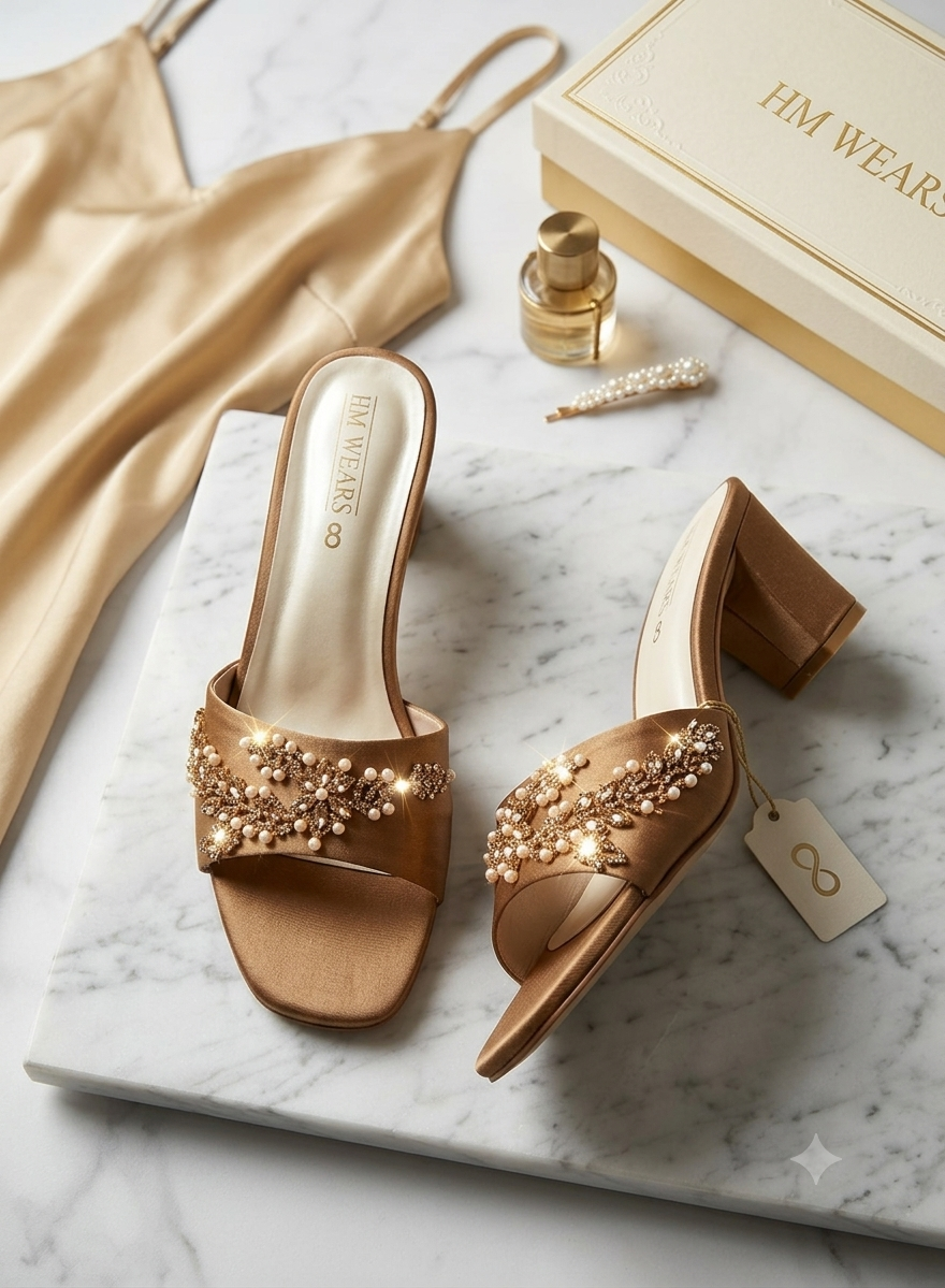 BEIGE FANCY HEEL LADIES HM-117