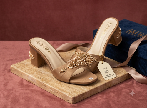 BEIGE FANCY HEEL LADIES HM-117