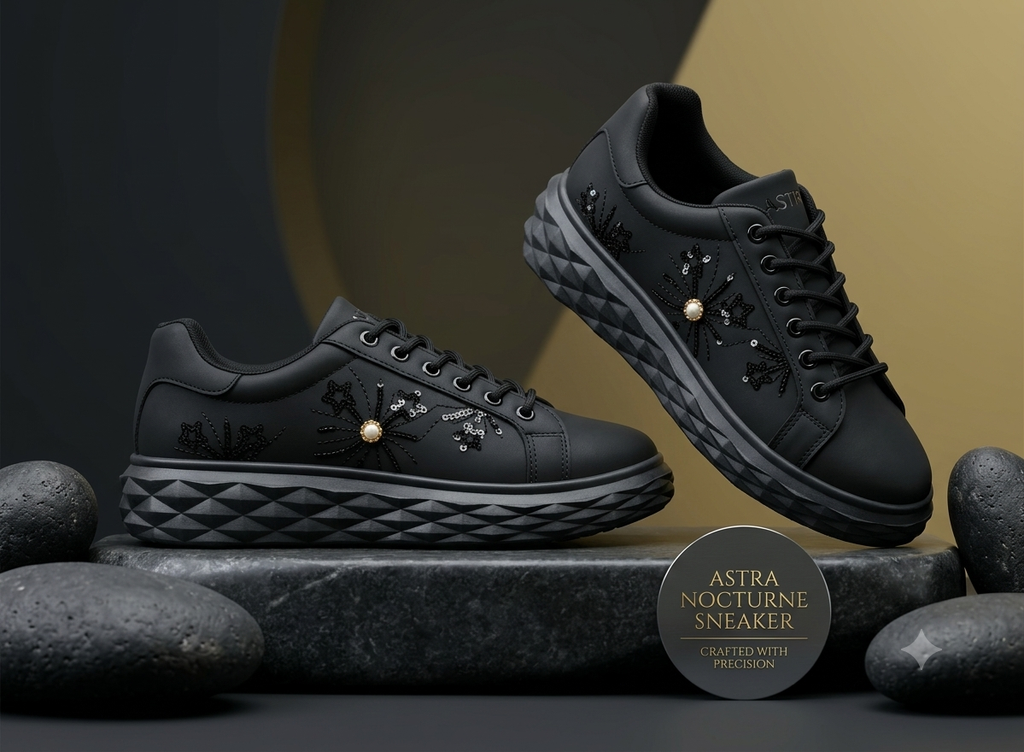 BLACK CASUAL LADIES' SNEAKER   HWY-510