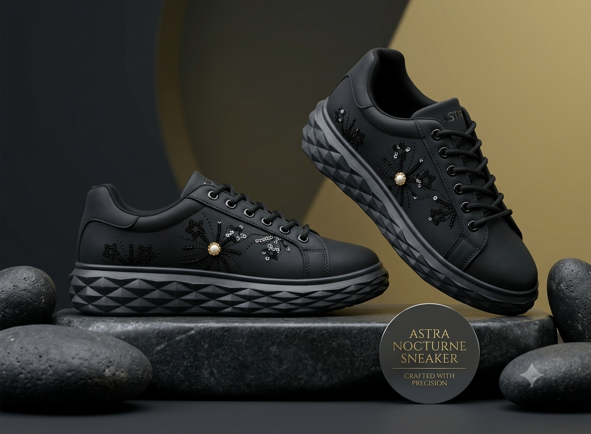 BLACK CASUAL LADIES' SNEAKER   HWY-510