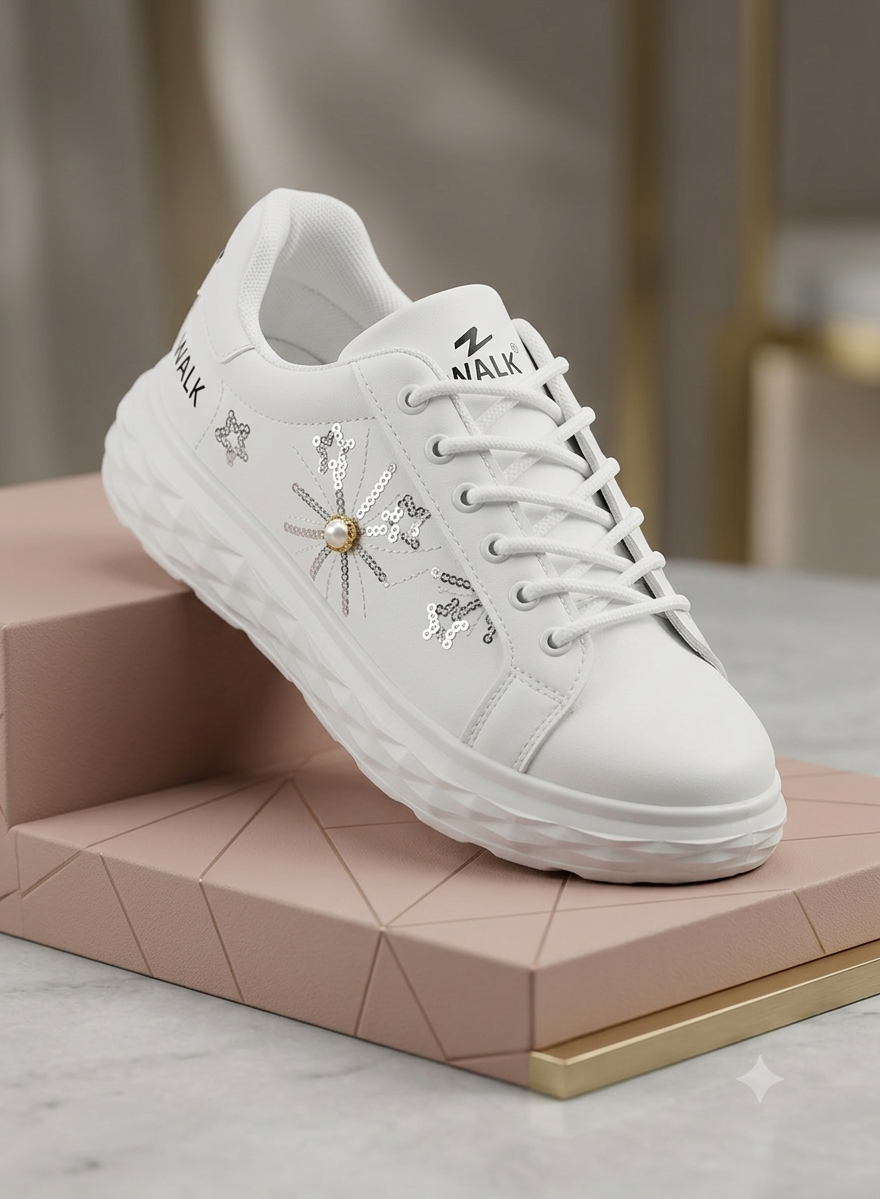 WHITE CASUAL LADIES' SNEAKER    HWY-510
