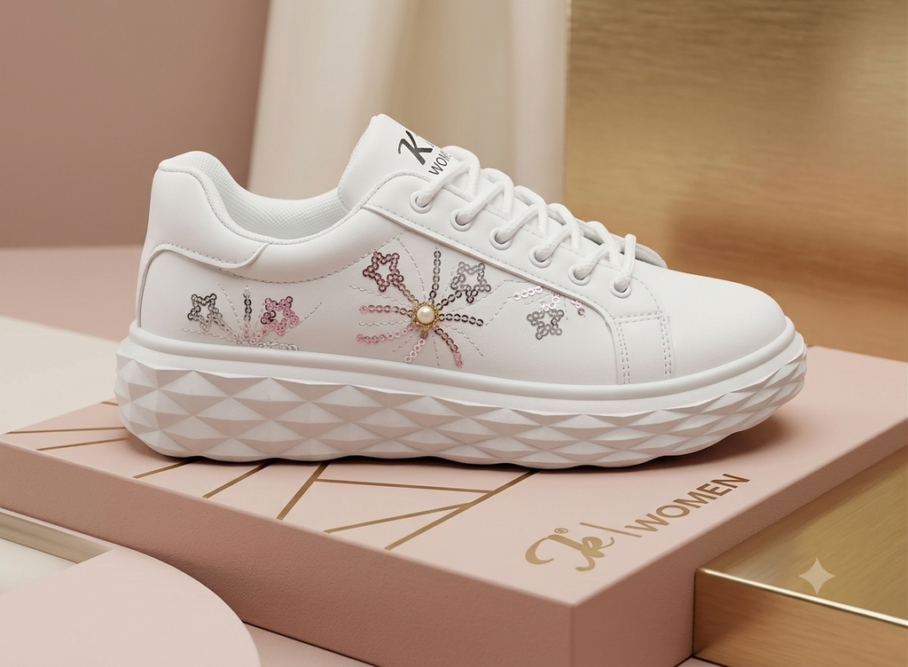 WHITE CASUAL LADIES' SNEAKER    HWY-510