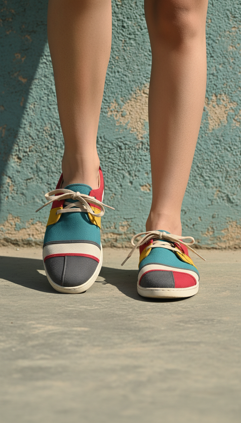 Bold Contrast Court Sneakers