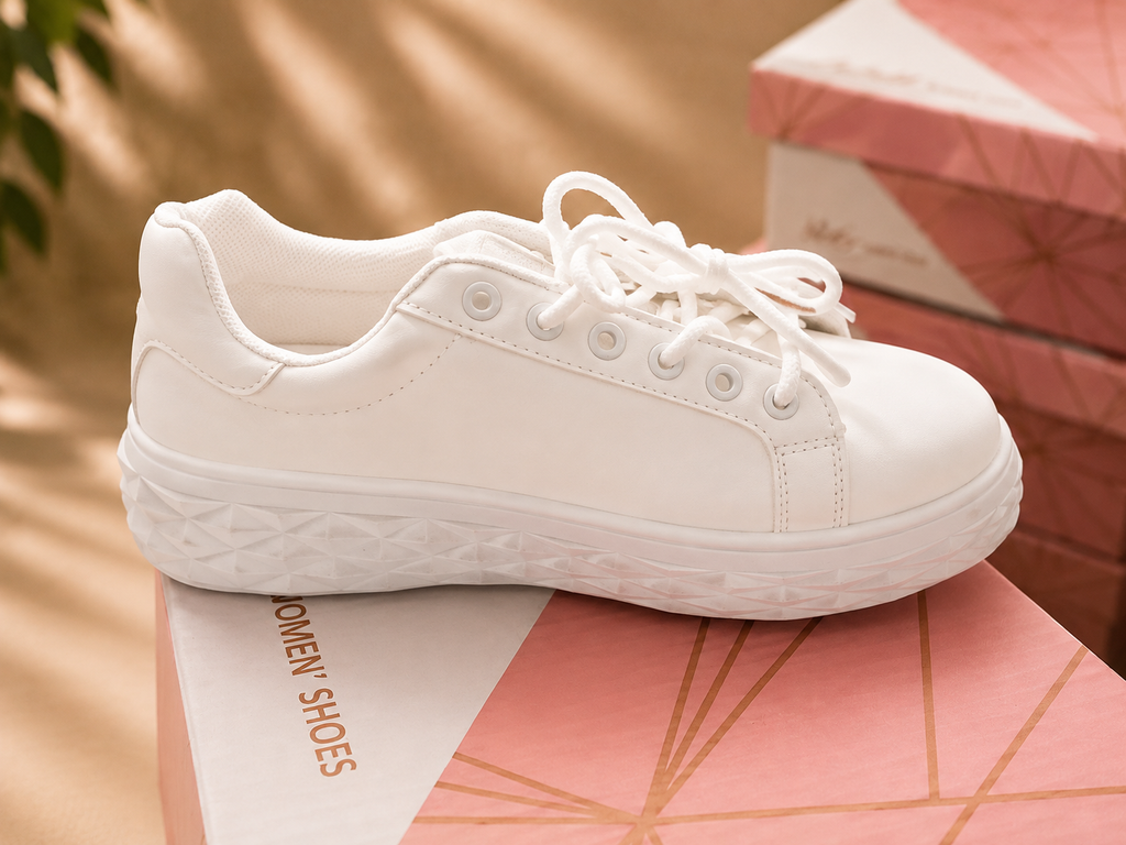 WHITE SNEKARS FOR LADIES HWY-513